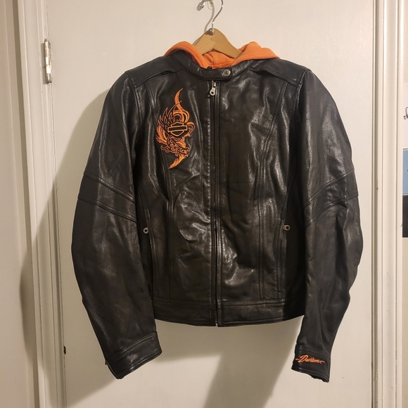 Harley Davidson Jacket and Chaps Set Orange Embroidery Large - Picture 10 of 16